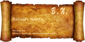 Balogh Násfa névjegykártya