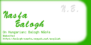 nasfa balogh business card