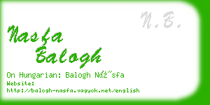 nasfa balogh business card